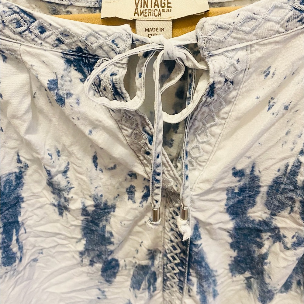 VINTAGE AMERICAN BLUES BOHO LONG SLEEVE TOP. - Picture 2 of 6